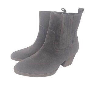 Universal Thread  Chelsea Gray Suede Textile Western Bootie Womens 8